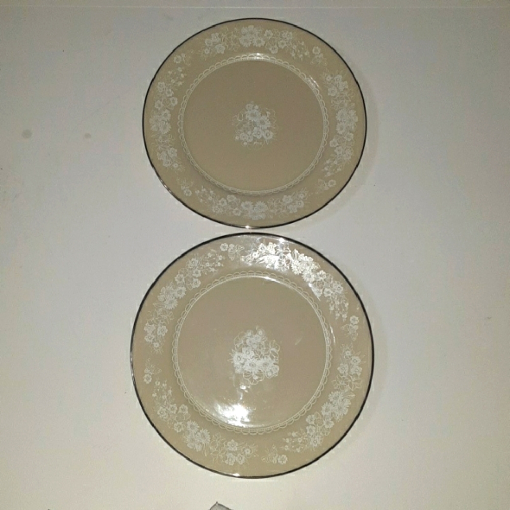 Vintage Lenox Snow Flower 6.5" wide bread and butter plates